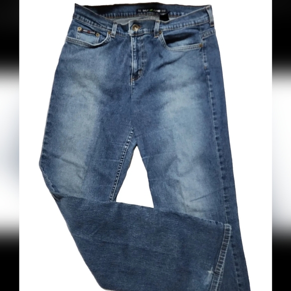 DKNY Denim Jeans Womens Sz 12R 32 X 32 Mid Rise Stretch Boot Cut Blue Made USA - Picture 5 of 9